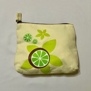 New Mary Kay Makeup Bag - Yellow and Green - Approximately 7 x 5 1/2 x 1 1/2
